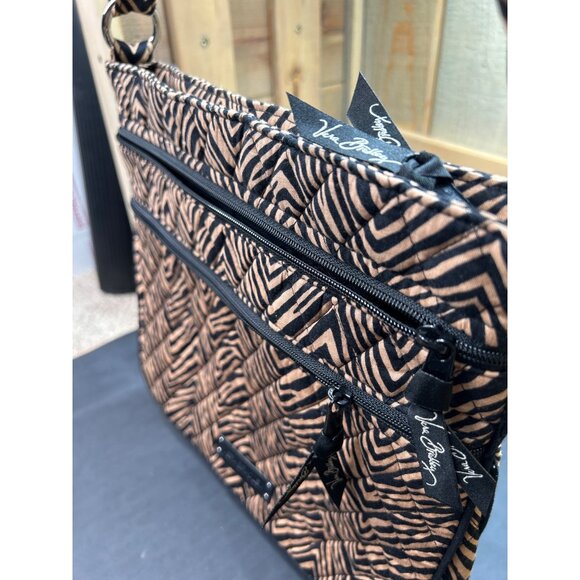 Vera Bradley Zebra Print Quilted Crossbody Bag With Multiple Zipper Pockets - Picture 5 of 11